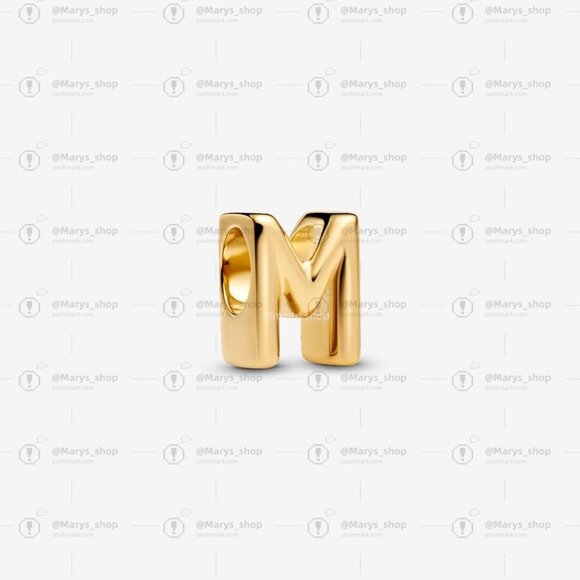 Pandora Letter M Alphabet Mini Charm|Pendant - Picture 1 of 2